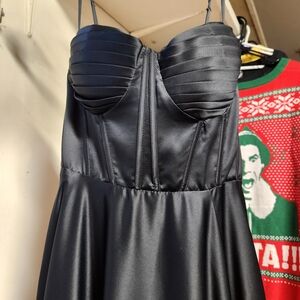 NEW YEARS EVE B Darlin Elegant Black Strapless Dress